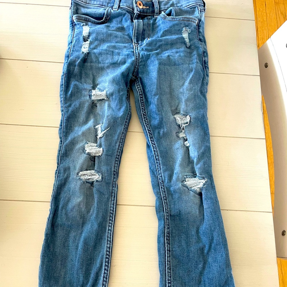 Abercrombie kids slim 11/12 distressed jeggings like new